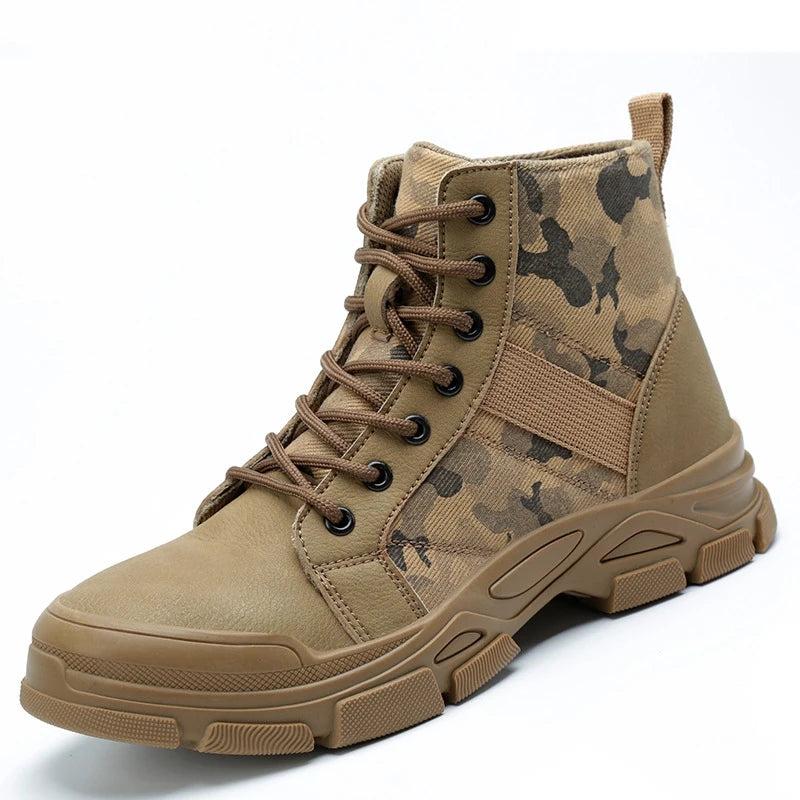 Winter High Top Anti Smash Anti Stab Work Safety Boots for Men Breathable Lightweight Hiking Boots