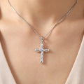 Wholesale Christian Charm Pendant Jewelry Rhodium Plated Cubic Zirconia Cross God 925 Sterling Silver Unisex Gift Fine Jewelry