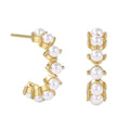 Nagosa Ready to Ship Gold Vermeil Jewelry 925 Sterling Silver Pearl Hoop Earrings for Women