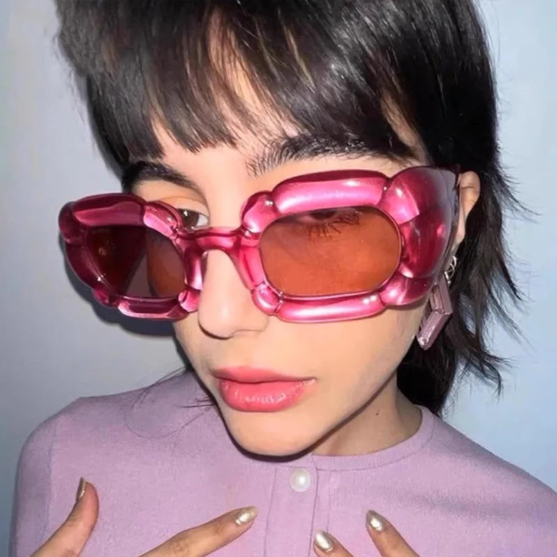 2024 Retro Y2K Candy Color Square Sunglasses Women Fashion Brand Designer Ins Popular Men Trending Punk Sun Glasses UV400 Shades