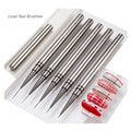 Focstar Nail Art Liner Brushes 6/9/12/15/18mm Sizes Nylon 5-Piece Gunmetal Acrylic Handle (BTB119)