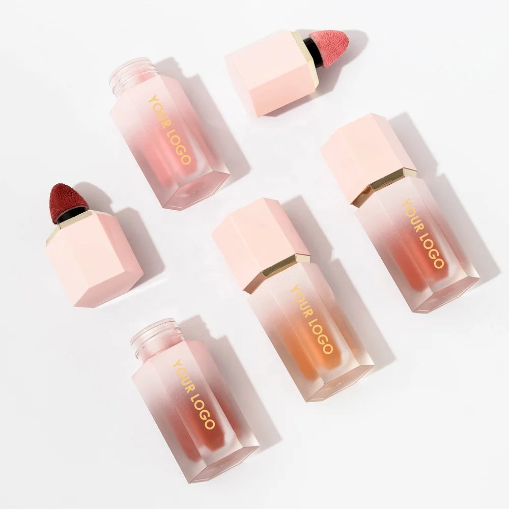 Wholesale 100% Plant-derived Squalane Vitamin E Jojoba Oil Blusher Makeup OEM Vrgan Cream Liquid Blush Private Label