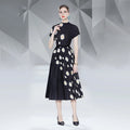 New Arrivals Fashion Temperament Women's Chiffon Ruched Natural Waist Pleated Skirt 2-Piece Suit Custom ODM Casual Dresses