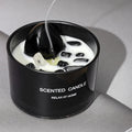 Oem Dubai Wholesale Market White Wax Candles Black Jar Aroma Wedding Crystal Scented Candle