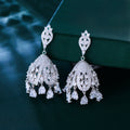 Dangling Water Drop White Cubic Zirconia Bell Shape Luxury Sparkly Long Big Women Wedding Bridal Party Earrings Jewelry