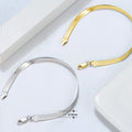 RINNTIN SB107 925 Sterling Silver Bracelet Jewelry 18K Gold Plated 3mm 4.5mm Flat Snake Chain Bangle European and American Women