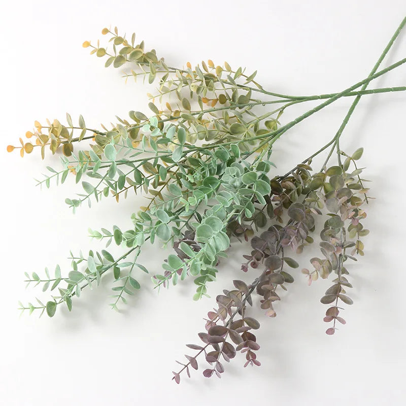 Wholesale Single Stem Artificial Plastic 67cm Eucalyptus Leaf Real Touch for Garden
