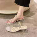 French Block-heeled Rhinestone Sandals Women's Shoes Are Worn with New Summer Fairy-style Sandals