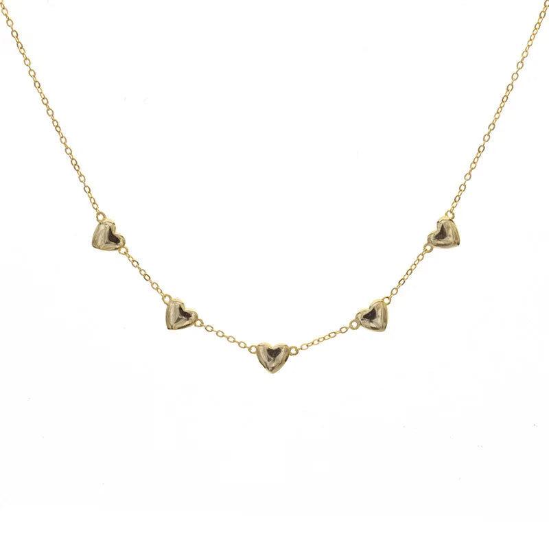 Daidan  Top Seller Jewelry Women 925 Sterling Silver Heart Gold Plated Choker Necklaces