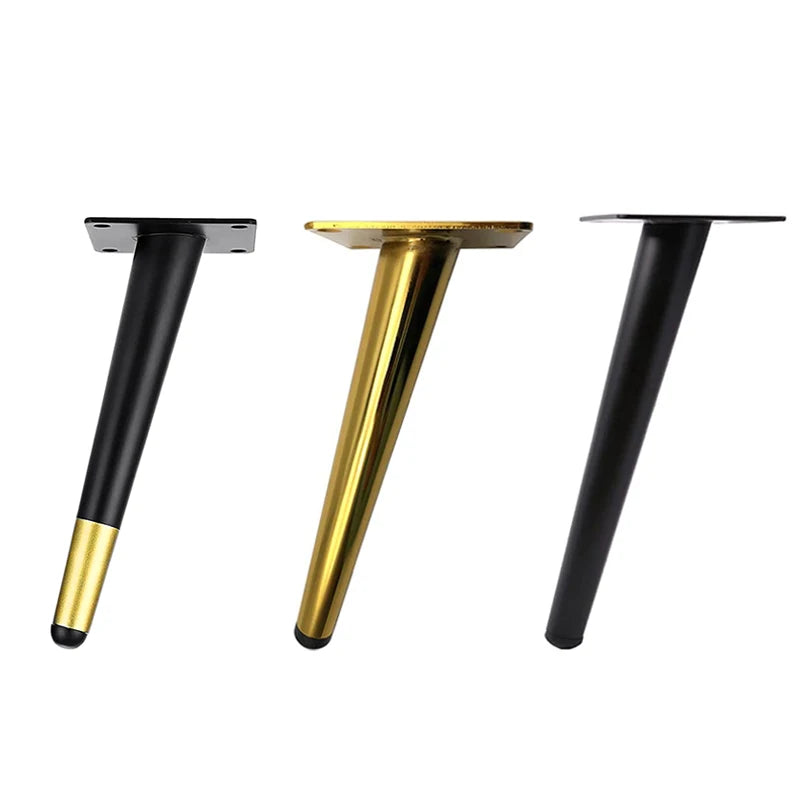 03.110 Tapered Metal Furniture Legs Gold & Black Oblique Design for Kitchen Outdoor Hospital Use Tables Chairs & Cabinets
