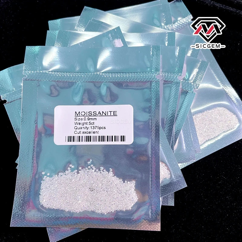 Factory Wholesale GRA Passed Small Size Loose Gemstones D VVS1 Moissanite Stone 0.8mm-2.9mm with Excellent Quality
