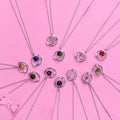 Trendy Zircon Gemstone Star Planet 925 Sterling Silver Birthstone Pendant Necklaces