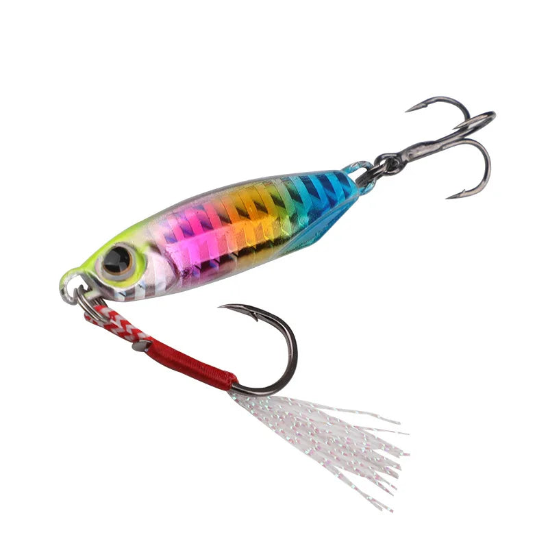Wholesale Iron Plate Bionic Lead Bait Long Range Sow Sinking Submerged Laser Double Hook Fishing Jigging Lures