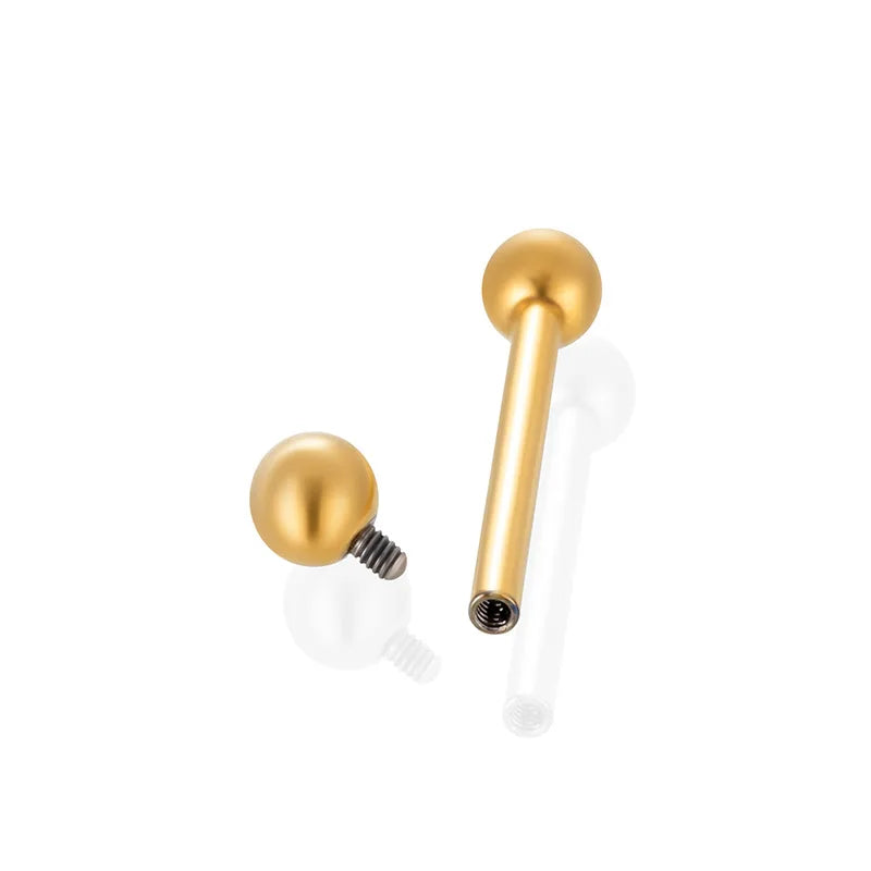 14G Titanium Implant Grade Tiny End Beads Straight Ear Cartilage Tongue Piercing Barbell