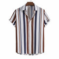 Hot Sale Young Boy Men's Fashion Trend Casual Striped Short-sleeved Boys Shirt New Fashion 2023