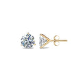 Bohemian 925 Sterling Silver Gold Plated Solitaire Diamond CZ Elegant Stud Earring Simple