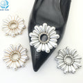 Radial Pattern Women Shoes Upper Decor Removable Round Pearl Shoe Clips Jewelry