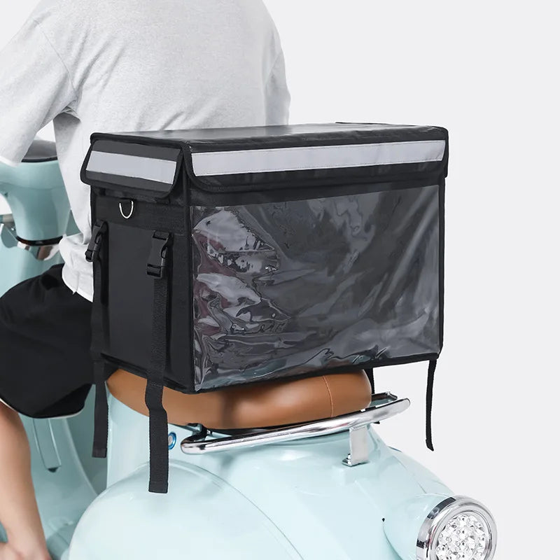 Reusable Insulated Food Delivery Bag Motorcycle Carrier Large Capacity Catering Supply Bag