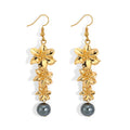 Valentine Earrings Hawaii Luxury Gold Plating Designer 3 Pcs Flower Dangle Women Fashion Earrings