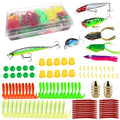 242Pcs/Box Soft Fishing Lure Kit Set Lead Jig Head Hook Grub Worm Soft Fishing Silicone Artificial Bait Fishing Box