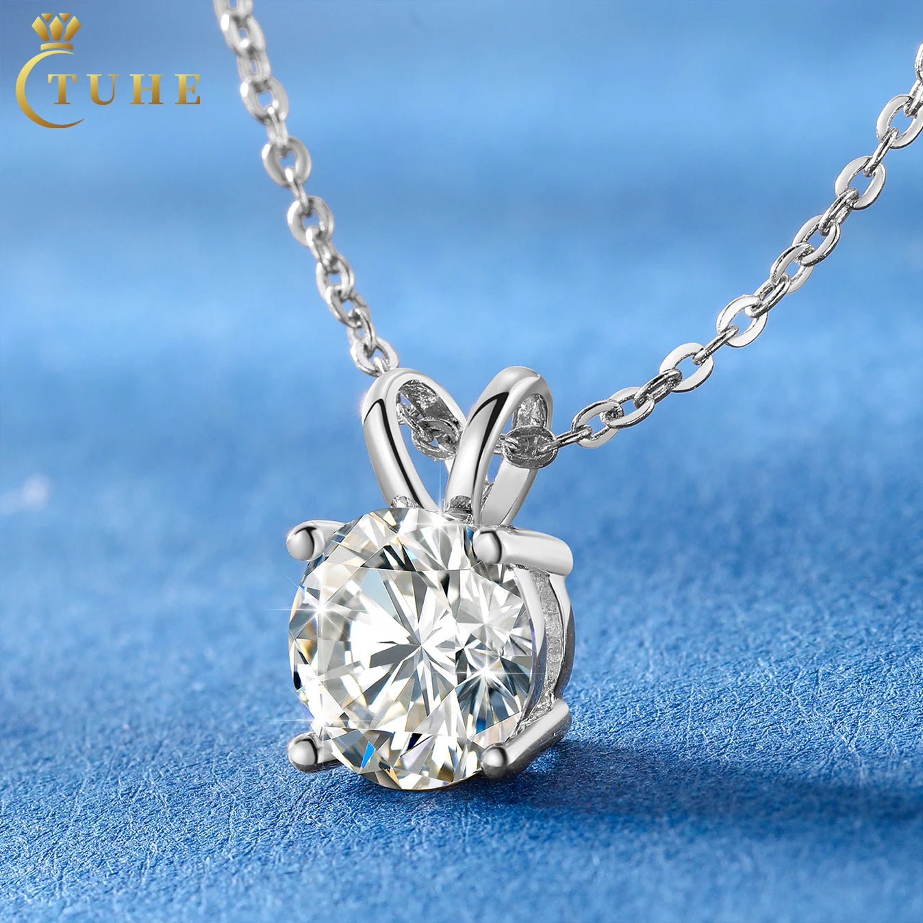 Trendy Women Wedding Jewelry 3-8mm 925 Sterling Silver Pass Diamond Tester VVS Moissanite Engagement Pendant Solitaire Necklace