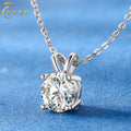 Trendy Women Wedding Jewelry 3-8mm 925 Sterling Silver Pass Diamond Tester VVS Moissanite Engagement Pendant Solitaire Necklace