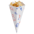 Disposable Food Grade Paper Cones Custom Sizes French Fries Potato Chips Sugar Snack Containers Craft Chocolate Pizza Bread