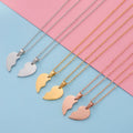 Trendy 2pcs/pair NON TARNISH PVD Plated Silver 18k Gold Stainless Steel Couple Half Broken Heart Necklace Jewelry for Lovers