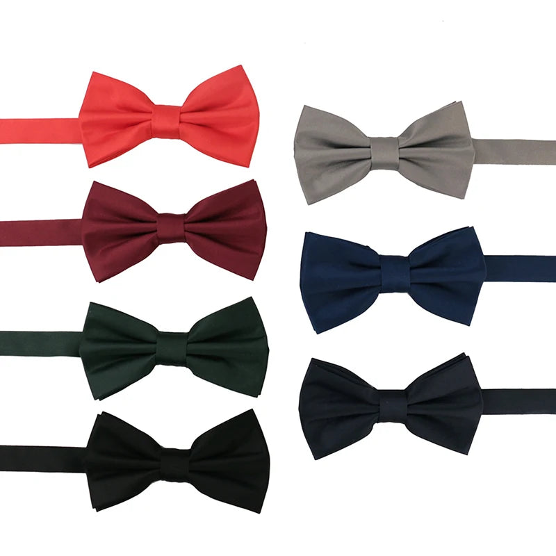Custom Solid Bow Ties for Men Plain Party Wedding Bowtie Candy Color Bowknot Red Green Black Blue Bow Tie for Accessory