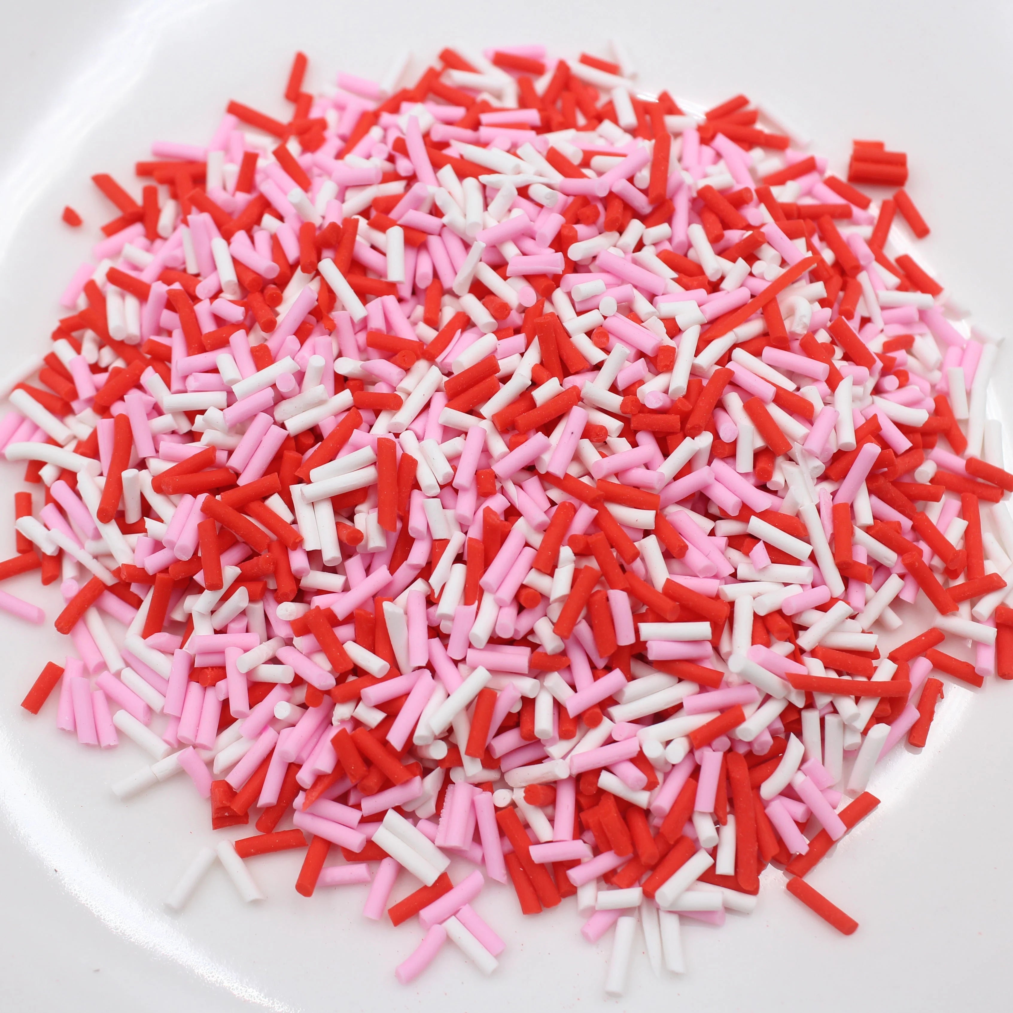 1KG Artistic Long Style 3D Multi-Colors Polymer Soft Clay Figurine Sugar Candy Sprinkles 5-8mm for DIY Slime Cake Kids Craft