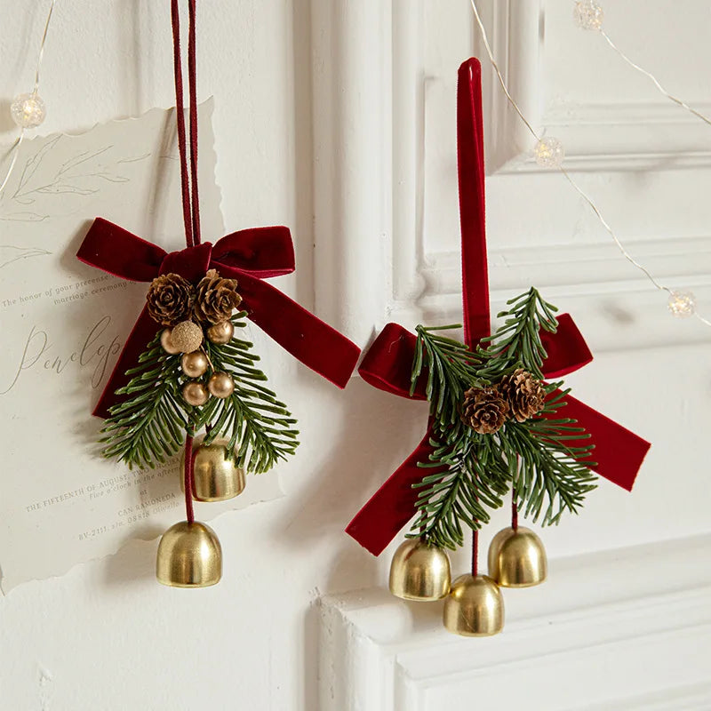 S32 Mixed Color DIY Handmade Metal Bell Holiday Supplies for Christmas Party Decorations Christmas Bell & Tree Ornaments