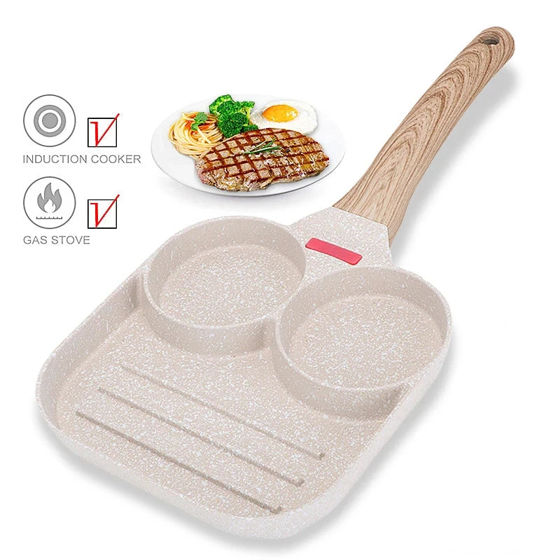 Hot Sale Kitchen Cooking Non-stick Fried Egg Omelette Pot Flat-bottomed Cookware Frying Pan