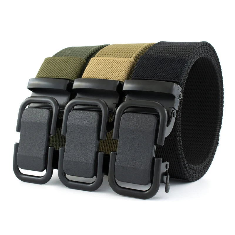 Stock Men's Fabric Belt Outdoor Metal Buckle Tactical Belt Cheap Hunting Hiking Sports Strap Belts for Men