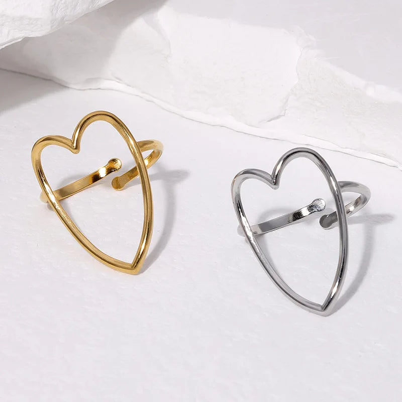 Beimai OEM Women Fashion Stainless Steel Adjustable love Rings