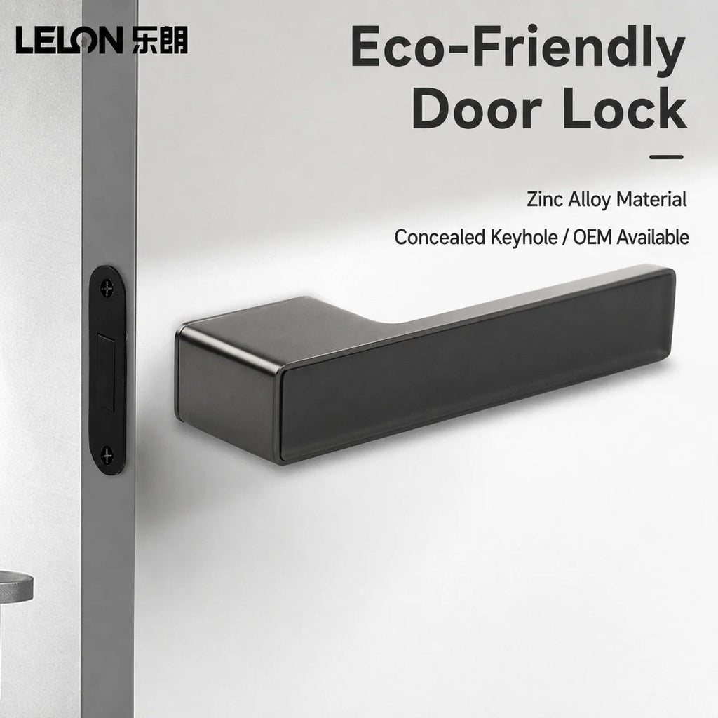 OEM Brand Logo Custom Minimalist Round/Square Design Ecological Handleset Lever Handle Interior Hardware Magnetic Latch Lockset