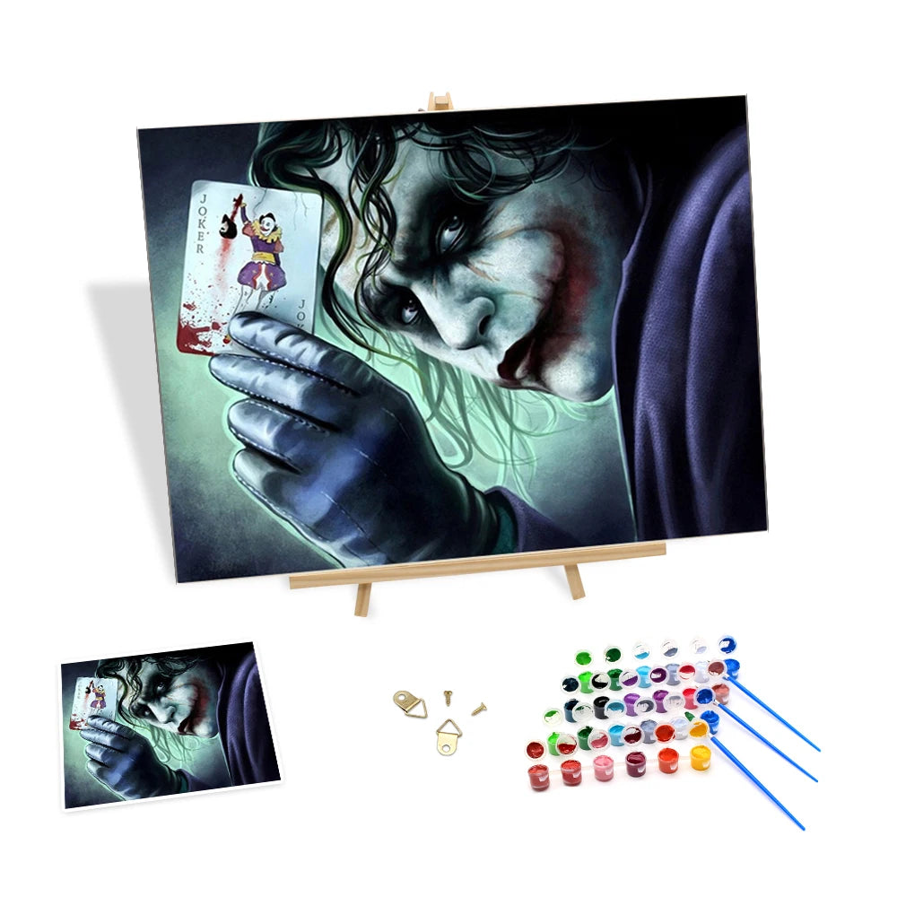 Paint by Numbers on Canvas Diy New Poker Clown Kit Hand-painted Painting by Numbers Custom Portrait