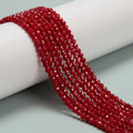 Lose Perlen Perles Rouges 2mm 3mm Ruby Red Emerald Green Dyed Jade Gemstone Bead Strands Faceted Round Beads for Jewelry Making