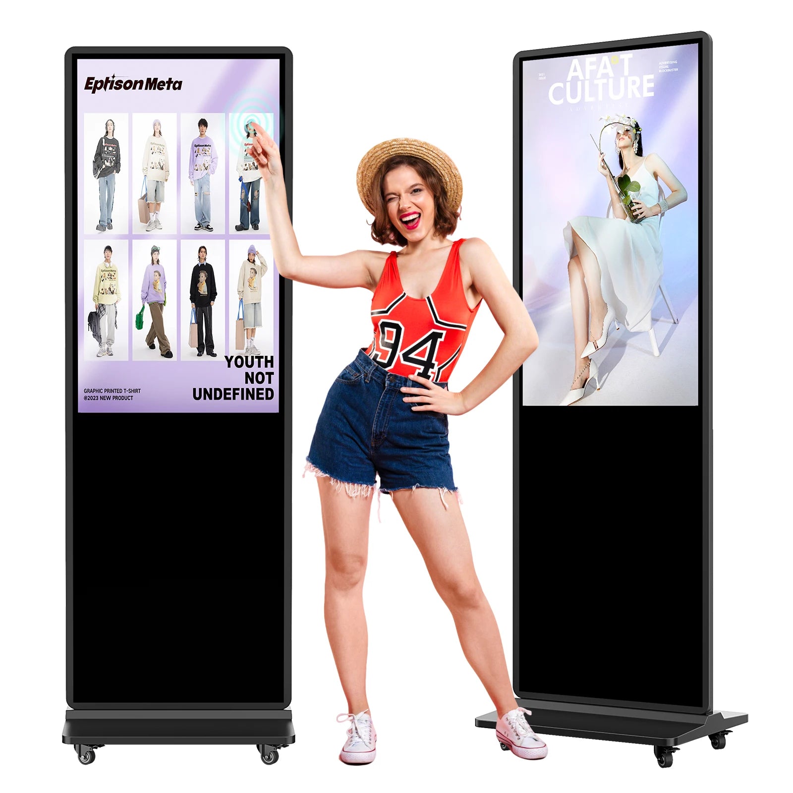 MWE EU USA Warehouse Fast Shipping 43 Inch Black Touch Screen Indoor Lcd Digital Signage Advertising Display for Retail Store