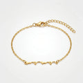 QIAOREN 10749 Waterproof Classic Geometric ECG Heart Wave Bracelet Stainless Steel 18K Gold Finish Adjustable Chain Bracelet