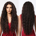 13*6 HD U Lace Wig Synthetic Future Fiber Natural Soft Wig Super Curl Wave Color Blending 180% Density Brown Red