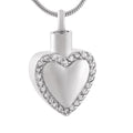 Stainless Steel Silver Plated Crystal Heart Urn Pendant Ashes Keepsake Necklace Memory Lovely Holder Cremation Children's