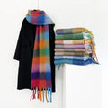 Winter Fall Scarfs Long Plaid Scarf Warm Soft Chunky Large Blanket Wrap Shawl Outdoors Scarves