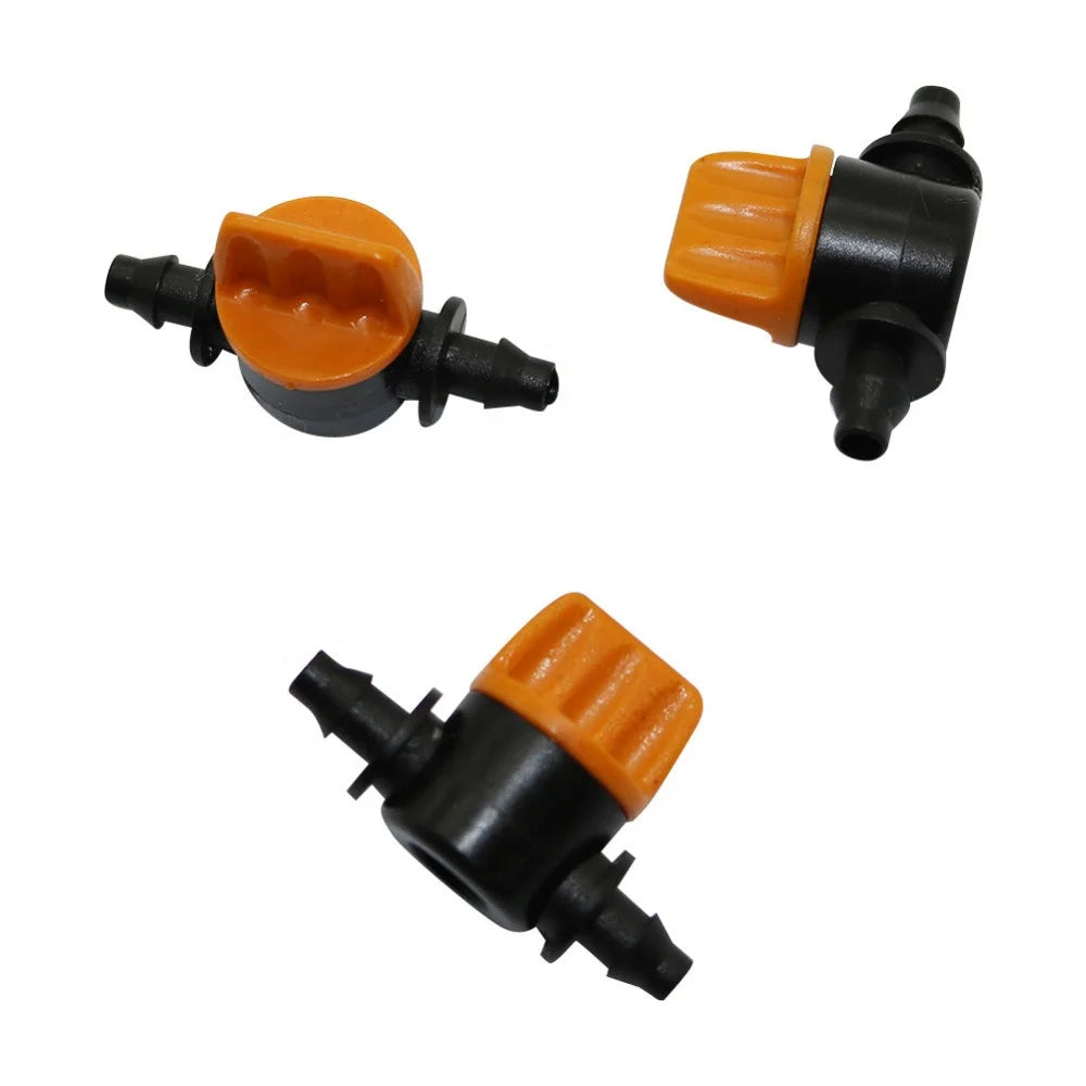 Garden Irrigation Mini Barbed Valve Water Flow Control Valve for 1/4 Inch Hose