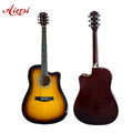 China Aiersi Brand 41Inch Basswood Acoustic Guitar Gloss Cutaway Folk Musical Instrument Custom Logo OEM ODM