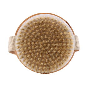 Wooden Bamboo Bath Body Brush Dry Skin Massager Brush Pig Bristle