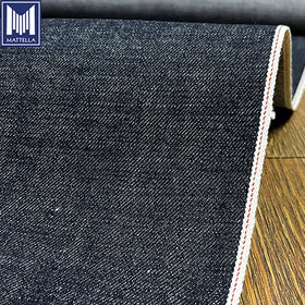Japan Twill Slub Woven 100% Organic Cotton Boys Men Selvedge Heavy Weight Solid Raw 15oz Denim Fabric for Pants Jeans