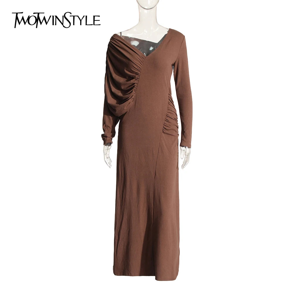 TWOTWINSTYLE Designer Print Casual Loose Dress Spring Summer Elegant Gowns Robe Dresses Dresses for Women