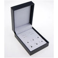 Daili Wholesale Customized Logo 2 Cufflinks and 6 Studs Velvet & Leather Classic Black Jewelry Box 9X6.5X3.5CM