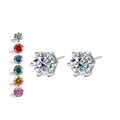 SPJ Best Seller Classical GRA 1ct D Color Pass Tester Moissanite Stud Earrings 925 Sterling Silver with 6 Flawless Studs