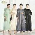 Loriya Muslim Modest  Plus Size Islamic Abaya  Dubai Modeset Muslim Girls Abaya 2pcs Set Shiny Modest Abaya for 2026 Ramadan
